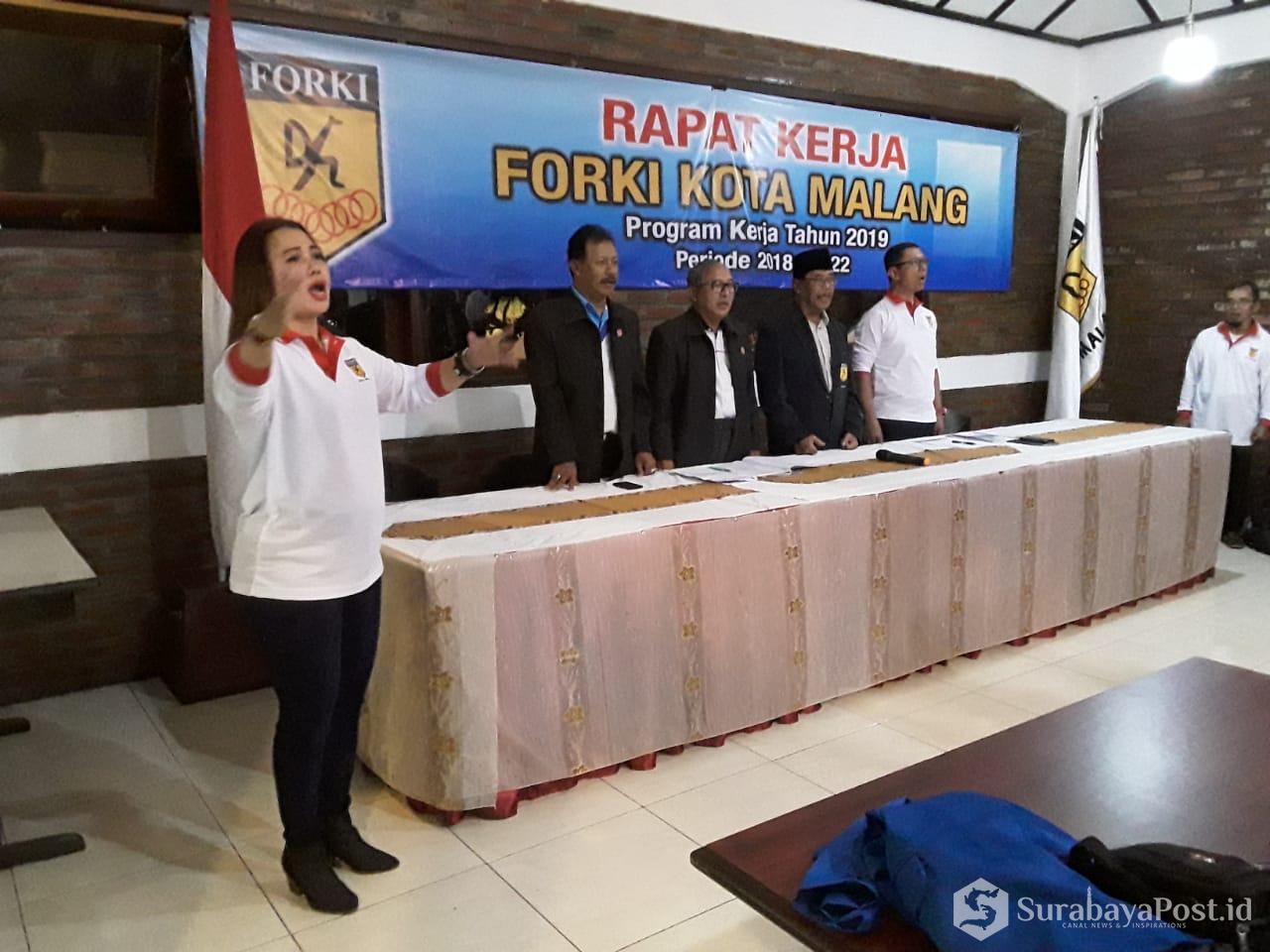FORKI Kota Malang menggelar Raker untuk menghadapi Porprov Jatim di Tuban, Juli nanti.