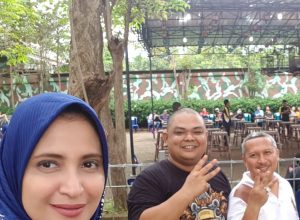 Caleg dari Partai Nasdem untuk DPR RI Rahma Sarita Al Jufri bersama pengusaha kesohor H Toriq dan lawyer kondang Indra Bayu SH MKn.