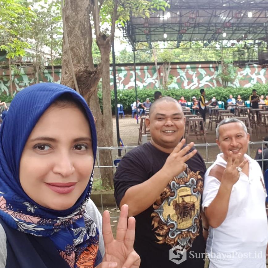 Caleg dari Partai Nasdem untuk DPR RI Rahma Sarita Al Jufri bersama pengusaha kesohor H Toriq dan lawyer kondang Indra Bayu SH MKn.