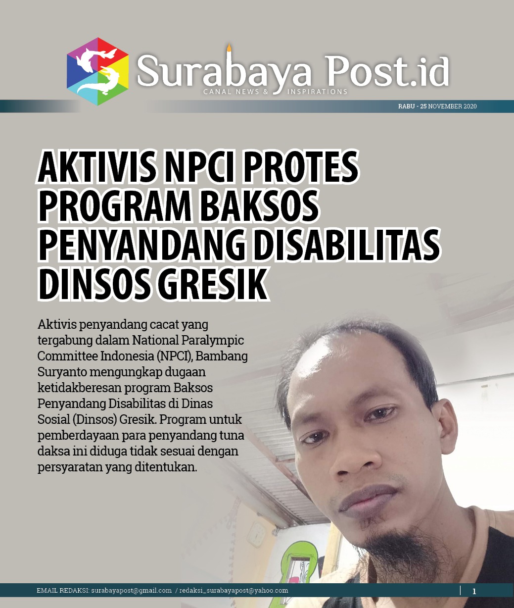 Aktivis NPCI Protes Program Baksos Penyandang Disabilitas Dinsos Gresik