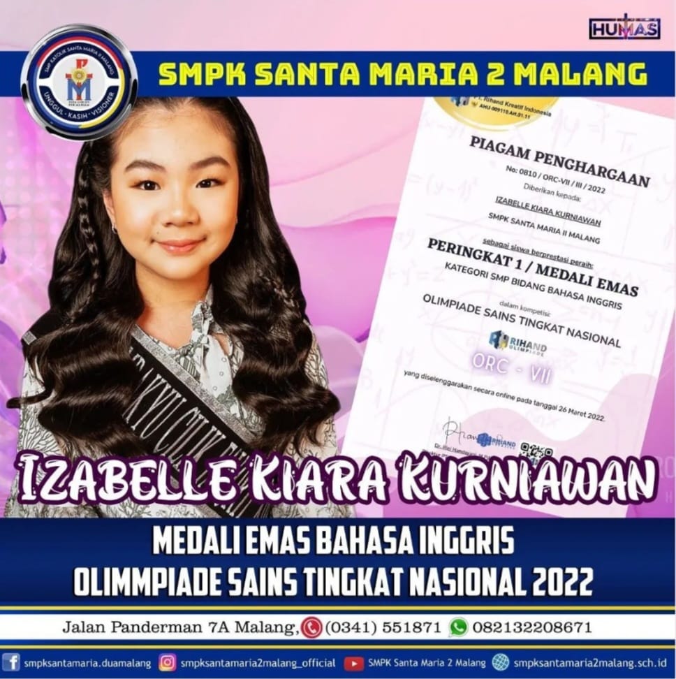 Izabelle Kiara Kurniawan, gadis multitalenta dengan segudang prestasi