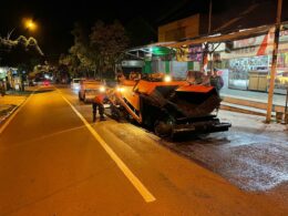 Perbaikan ruas jalan di daerah Mulyorejo, Kecamatan Sukun Kota Malang