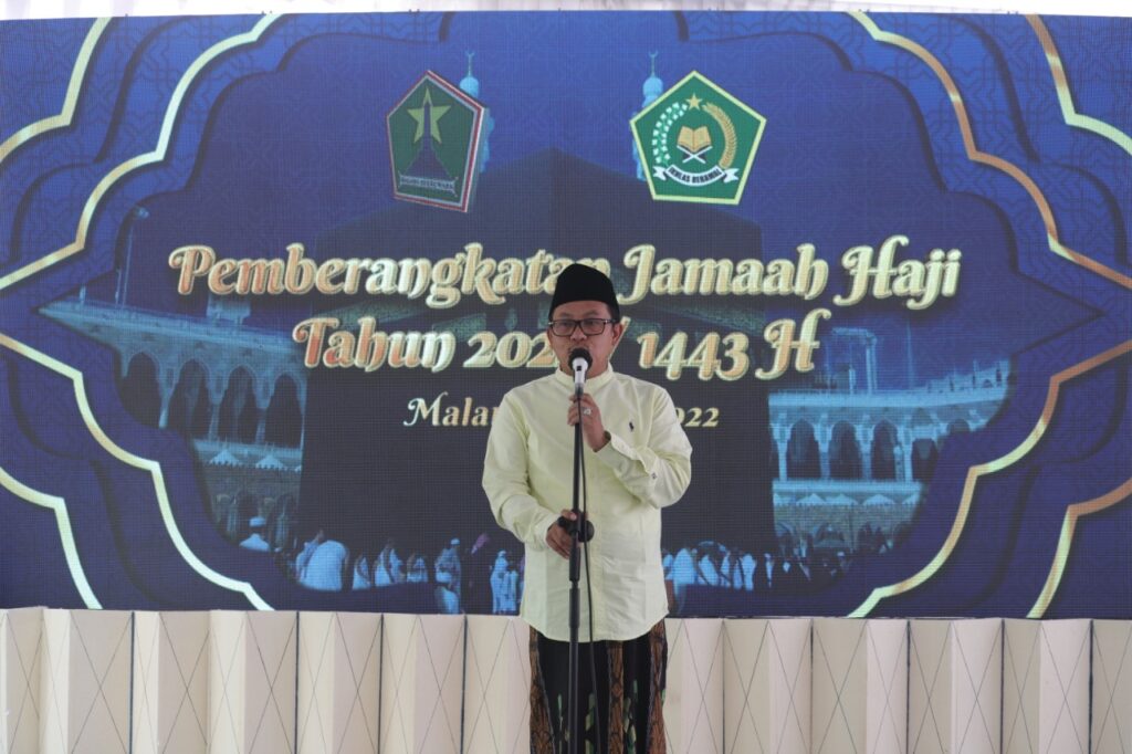 Walikota Malang, H Sutiaji saat memberikan sambutan sekaligus pelepasan CHJ