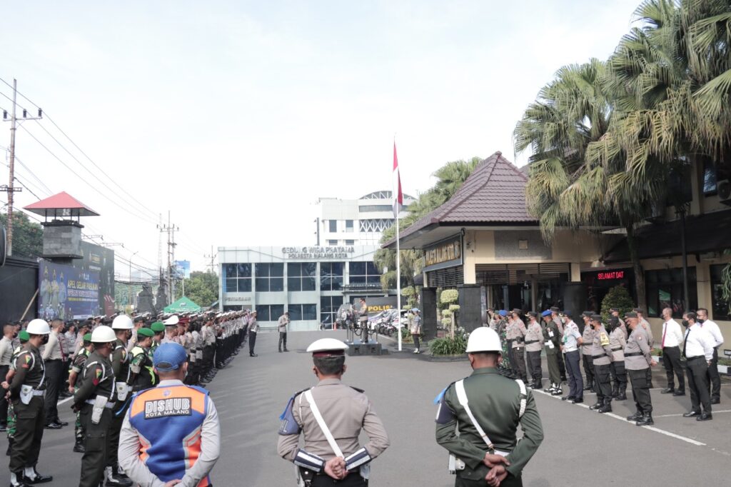 Apel gelar pasukan Operasi Patuh Semeru 2022 di halaman Polresta Malang Kota (ist)