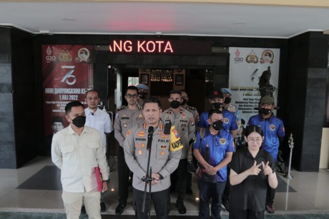 Kapolresta Malang Kota, Kombes Pol Budi Hermanto menggelar konferensi pers terkait kejuaraan menembak (ist)