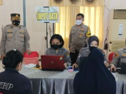 Polresta Malang Kota saat menggelar Vaksinasi di Lapas Wanita Malang