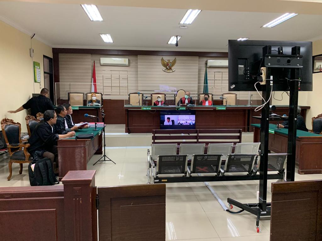 Sidang yang digelar secara virtual di Pengadilan Negeri (PN) Tipikor Surabaya dengan terdakwa Rudhy, agenda pembacaan tuntutan (ist)