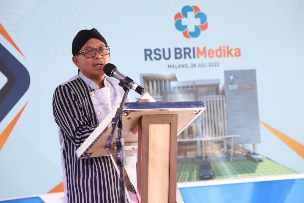 Walikota Malang, H Sutiaji saat memberikan sambutan di acara persemian RSU BRI Medika (ist)