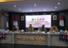 Kapolresta Malang Kota, Kombes Pol Budi Hermanto memimpin jalannya rapat kordinasi keamanan jelang HUT Arema