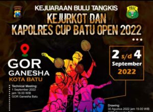 Kejuaraan Bulu Tangkis Kejurkot dan Kapolres Cup Batu Open 2022 (ist)