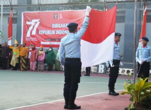 Upacara HUT ke-77 RI yang digelar Lapas Kelas 1 Malang (ist)
