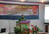 Wali Kota Malang, Drs H Sutiaji, memberikan sambutan dalam rangka Hari Veteran Nasional 2022 di Gedung Dharma Sabha Pepabri Malang, Jumat (12/08/2022) pagi.