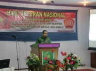 Wali Kota Malang, Drs H Sutiaji, memberikan sambutan dalam rangka Hari Veteran Nasional 2022 di Gedung Dharma Sabha Pepabri Malang, Jumat (12/08/2022) pagi.