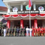 Walikota Sutiaji dan Wakil Walikota Sofyan Edi Jarwoko, pose bersama jajaran Forkopimda Kota Malang usai upacara HUT ke-77 RI (ist)