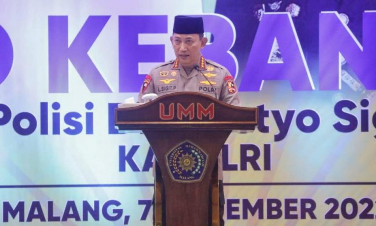 Kapolri Jenderal Polisi Drs. Listyo Sigit Prabowo M.Si dalam Penutupan Konsolidasi Angkatan Muda Muhammadiyah (AMM) di Dome Universitas Muhammadiyah Malang (ist)