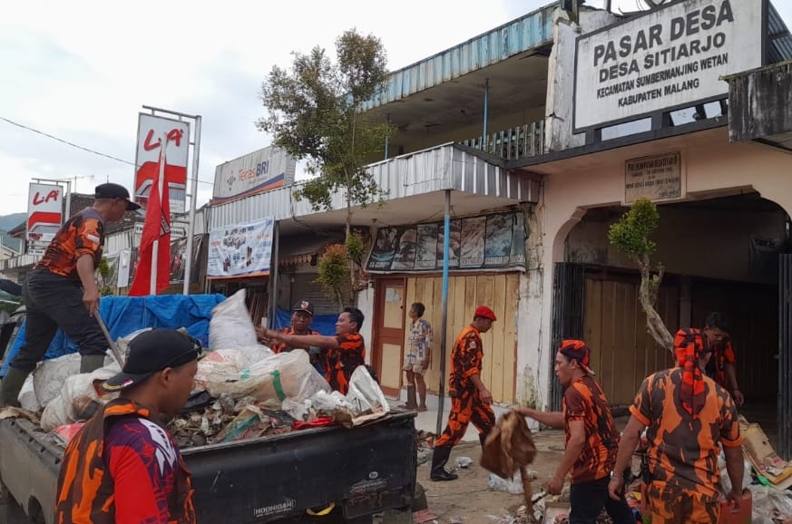 Bantuan Logistik sembako pemuda Pancasila Kota Batu telah nyampe di Sumbermanjing