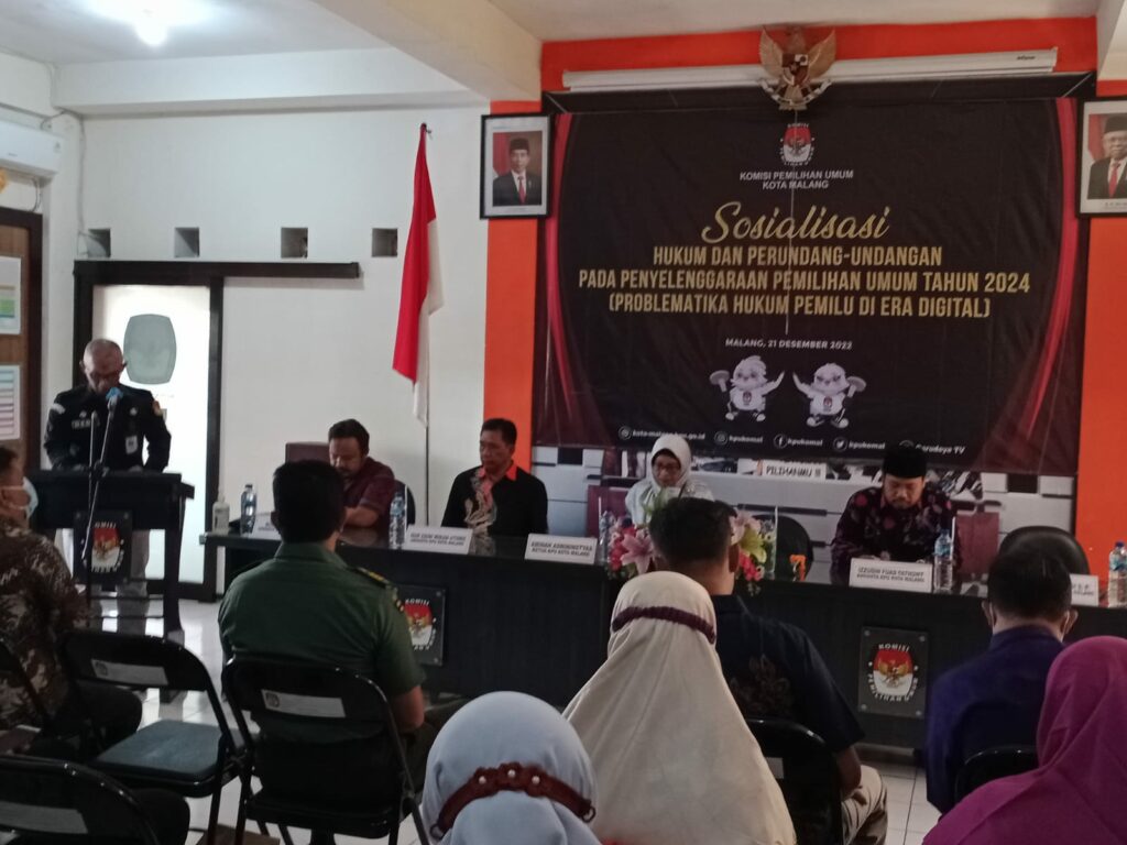 Sosialisasi yang digelar KPU Kota Malang denga mengambil tema "Problematika Hukum Pemilu di Era Digital" (ist)