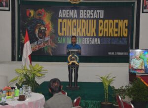 Danrem 083/Bdj, Kolonel Inf M.I. Gogor A.A memberikan sambutan dalam kegiatan Cangkruk Bareng Arek Malang. (istimewa)