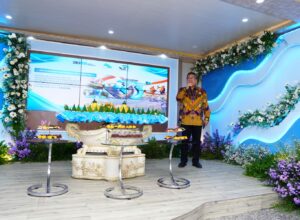 Plt Dirut PJT I, Milfan Rantawi memberikan sambutan dalam rangkaian kegiatan menyambut HUT ke 33 Perum Jasa Tirta I. (istimewa)