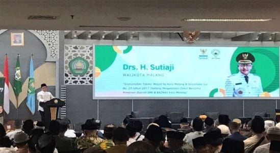 Walikota Malang, H Sutiaji menyampaikan hal penting di acara silaturahmi bersama takmir Masjid. (istimewa)