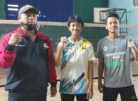 Ketua Arjuno Academy Franky bersama Gadis dan Pelatih Zakhi