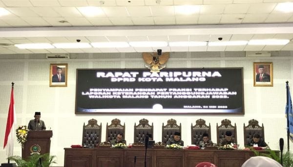 Rapat Paripurna DPRD Kota Malang, pendapat Faksi terhadap LKPJ Walikota Malang (ist)