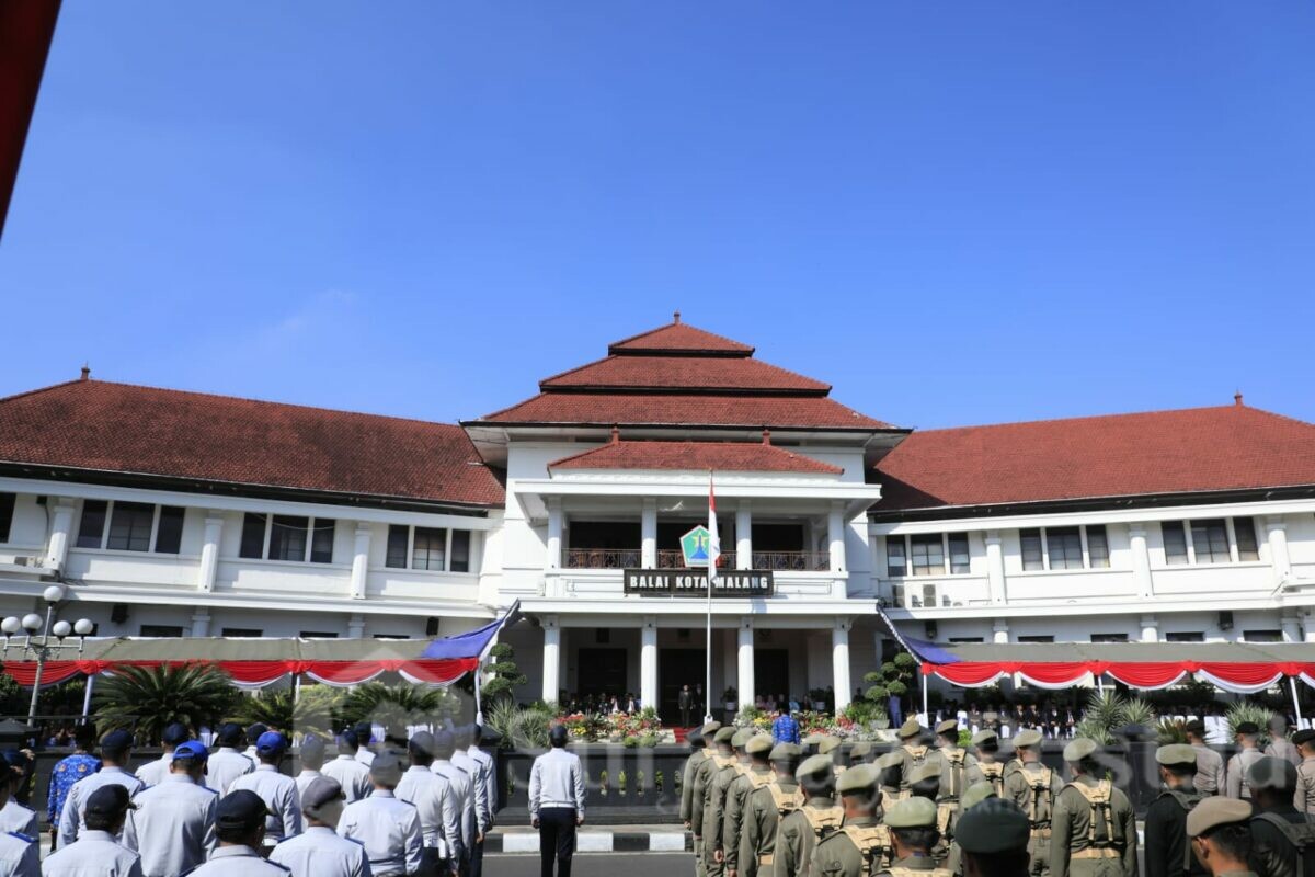 Upacara peringatan Hari Kebangkitan Nasional yang digelar di halaman Balaikota Malang (ist)