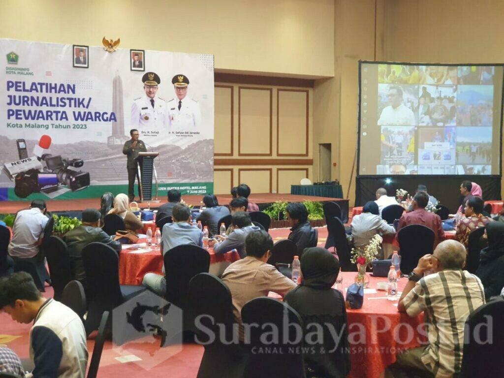 Wakil Walikota Malang, Sofyan Edi Jarwoko membuka pelatihan Jurnalistik Pewarta Warga (ist)
