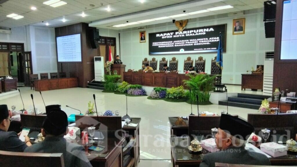 Suasana rapat Paripurna DPRD Kota Malang, Senin 29/05/2023)
