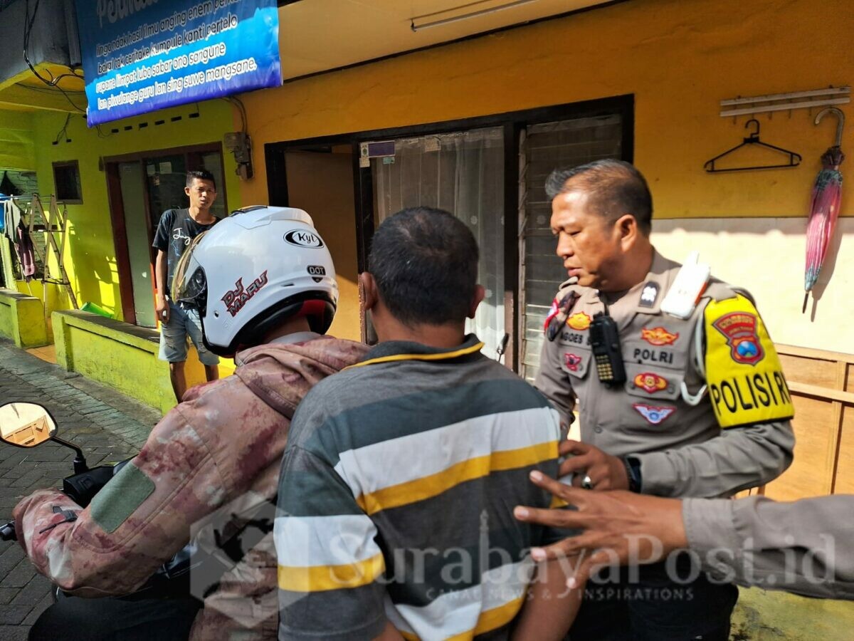 Respon cepat polisi RW di wilayah RW 16 Kelurahan Purwantoro, Kecamatan Blimbing Kota Malang, Jawa Timur, berhasil mengamankan maling, pelaku pencurian tabung gas elpiji. (istimewa)