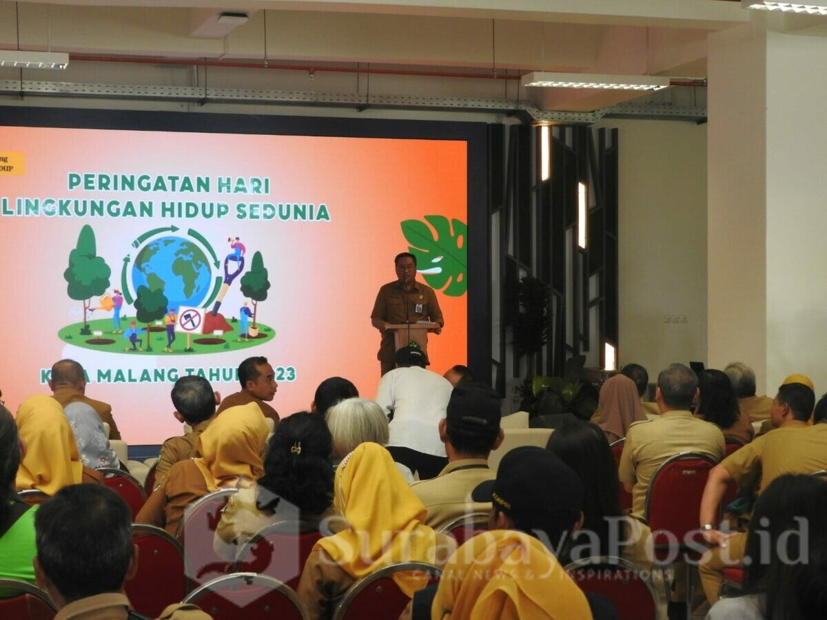Kepala Dinas Lingkungan Hidup Kota Malang, Noer Rahman Wijaya memberikan sambutan dalam kegiatan Workshop yang digelar dalam rangka memperingati hari lingkungan hidup sedunia (ist)