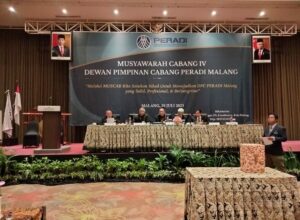 Muscab IV DPC PERADI Malang yang digelar di Hotel Savana, Kota Malang, Jawa Timur, Sabtu (29/07/2023, Incumbent Dian Aminudin, SH, kembali terpilih untuk periode 2023-2028.