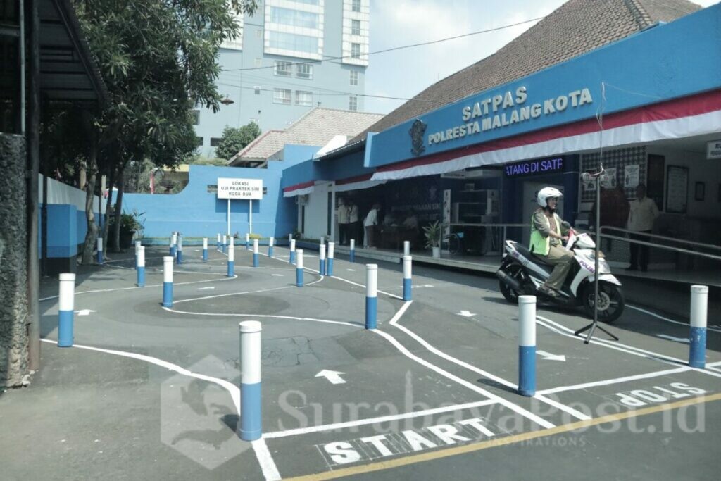 Ujian Praktik SIM C di Satpas Polresta Malang Kota, kini lebih mudah