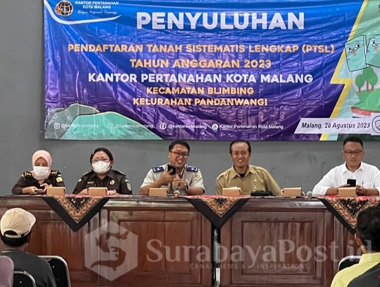 Pelaksanaan penyuluhan BPN dan Kejari Kota Malang terkait PTSL di Kelurahan Pandanwangi, Kecamatan Blimbing