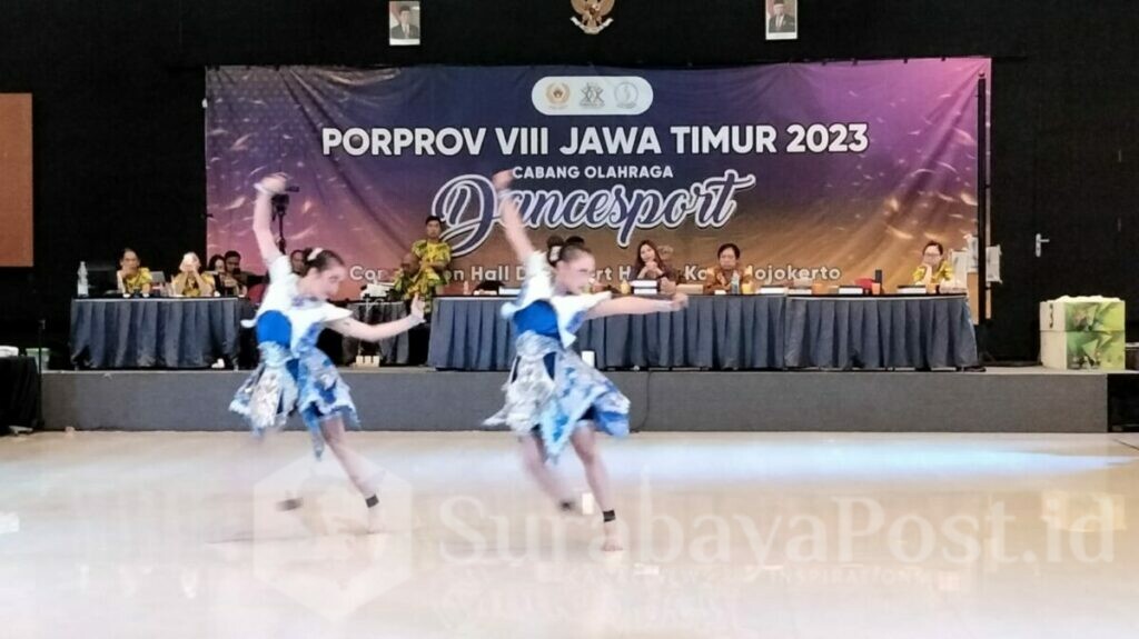 Tampilan salah satu peserta Porprov VIII Jatim di cabang olahraga Dance Sport dari Kota Malang