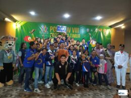 JUARA UMUM: Cabor Biliar Kota Malang juara umum ketiga kalinya dalam ajang Porprov VIII Jatim