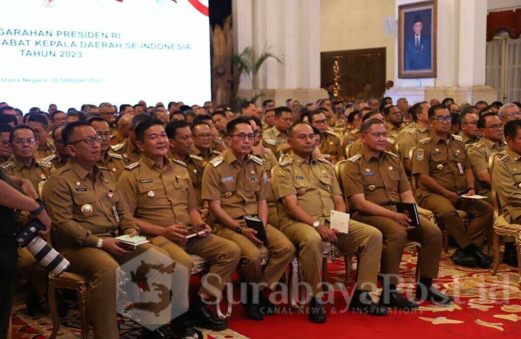 Kepala Daerah Se- Indonesia saat mengikuti Rakor bersama Presiden RI, Joko Widodo (dok.prokompim)
