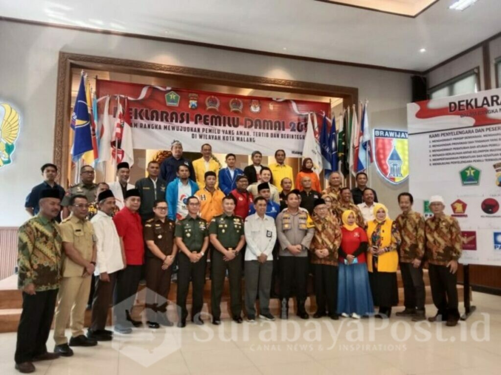 Hadiri Deklarasi Pemilu Damai Di Makorem, Ketua DPRD Kota Malang: Deklarasi Pemilu Damai Harus Terus Didengungkan (ist)