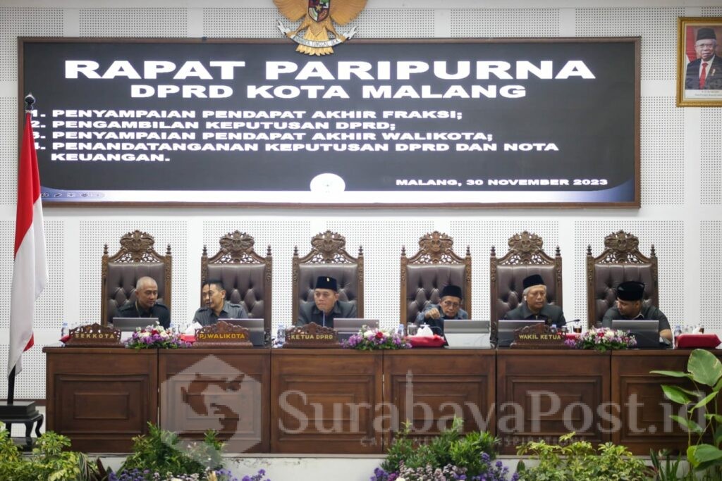 Paripurna DPRD Kota Malang dengan agenda penyampaian pendapat akhir fraksi dan pengambilan keputusan DPRD, salah satu yang dibahas, yakni kenaikan gaji TPOK.