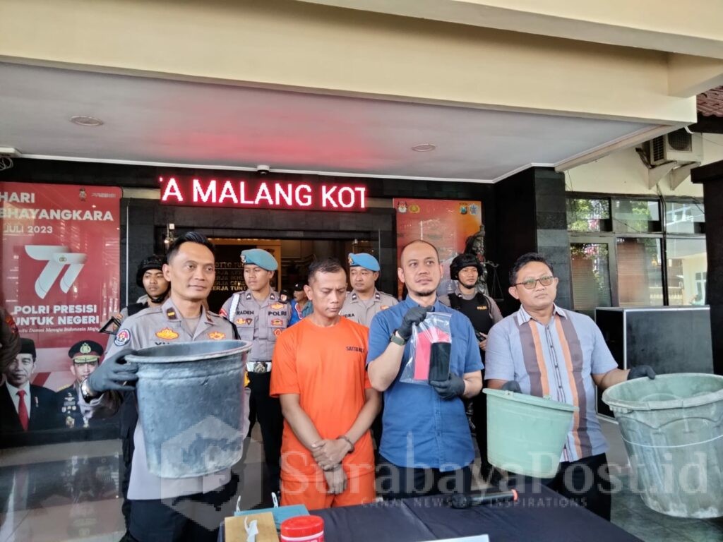 Barang bukti yang berhasil diamankan Satreskrim Polresta Malang Kota