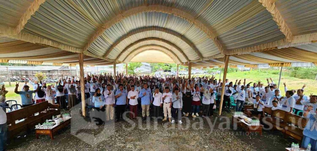 Ribuan relawan pemenangan Prabowo-Gibran Malang Selatan siap menangkan satu putaran. (ist)