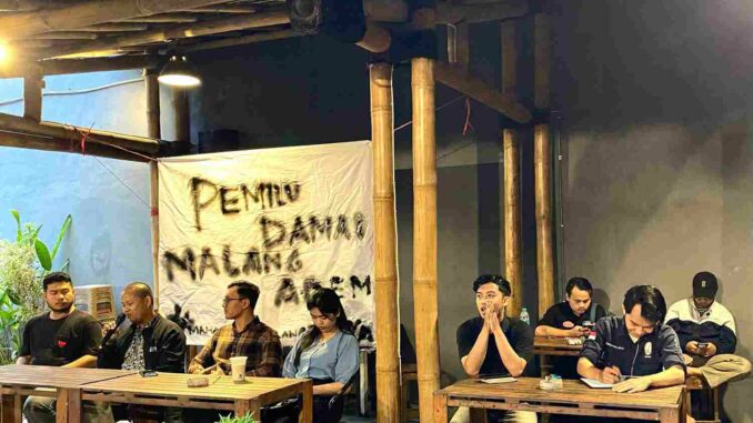 Optimis pemilihan umum (Pemilu) 2024 jujur, adil dan damai, Aliansi Mahasiswa Malang Raya menggelar dialog dan panggung demokrasi. (ist)