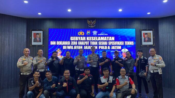 Ditlantas Polda Jawa Timur bersama Polresta Malang Kota gandeng komunitas otomotif gelar Deklarasi Zero Knalpot tidak sesuai spesifikasi teknis. (ist)