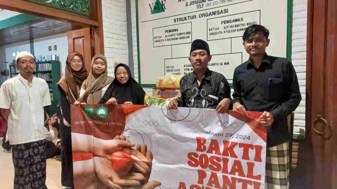 Kegiatan bakti sosial yang digelar BEM Unisma di Yayasan Akhlaqul Kharimah Jl. Joyo Agung No. 28 Kelurahan Merjosari Kecamatan Lowokwaru Kota Malang, Jawa Timur. (ist)