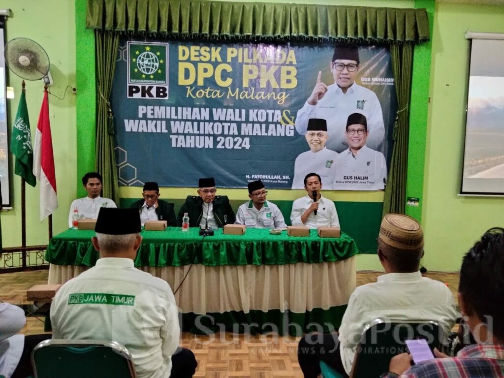 DPC PKB Kota Malang saat menggelar konferensi pers terkait Pilkada 2024 (ft.cholil)