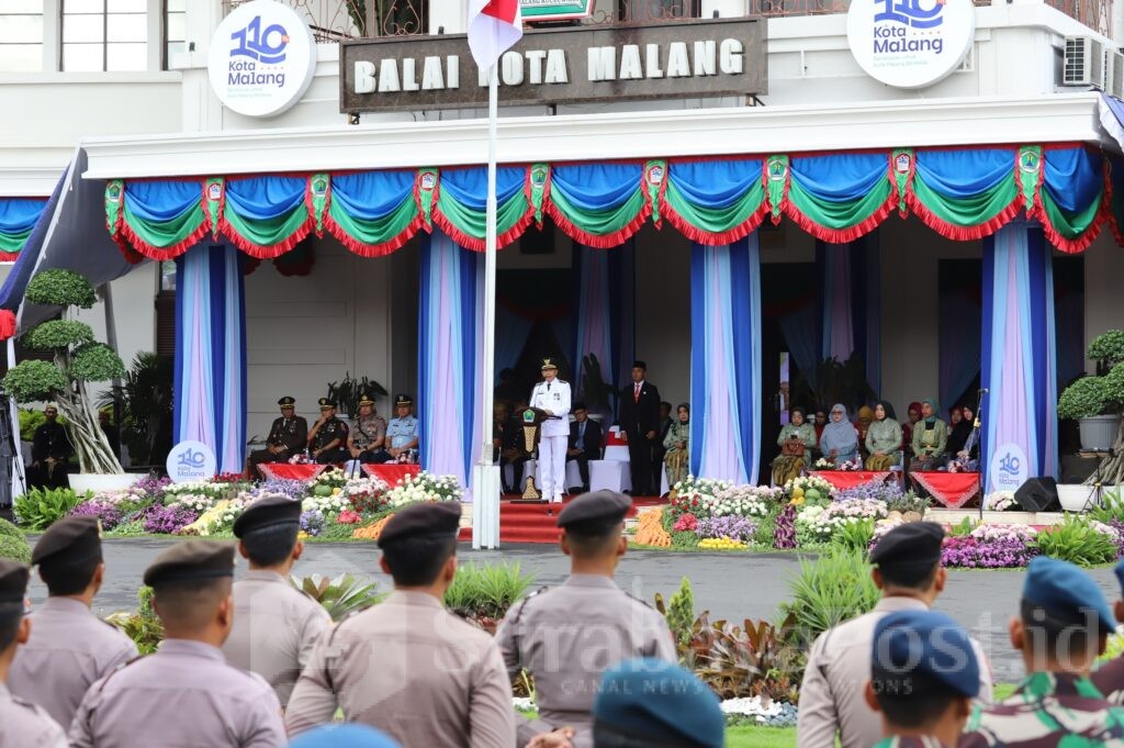 Upacara HUT ke-110 Kota Malang digelar di halaman Balaikota