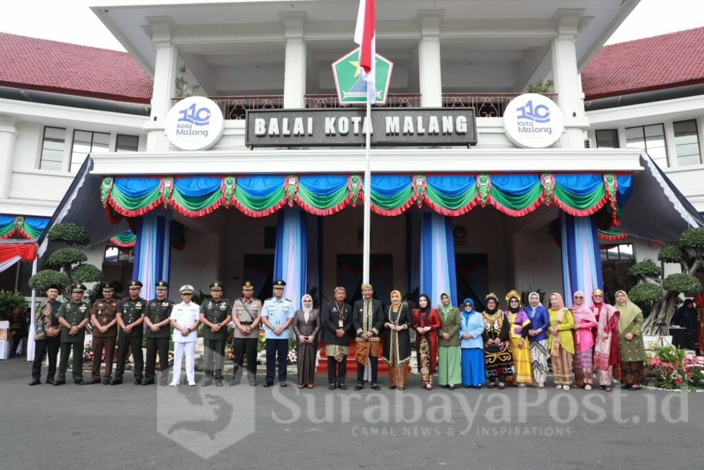 Pj. Wahyu Hidayat pose bersama jajaran Forkopimda Kota Malang. (Sumber Prokompim)