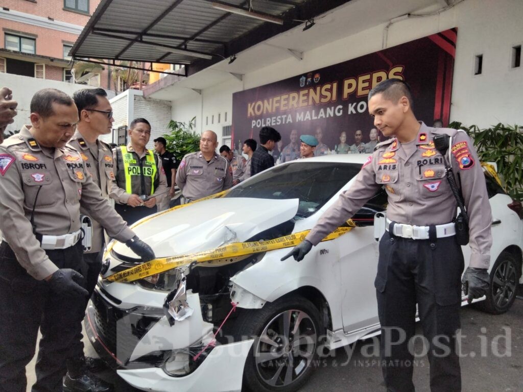 Inilah mobil yang digunakan pelaku tabrak lari dan berhasil diamankan Unit Gakkum Satlantas Polresta Malang Kota