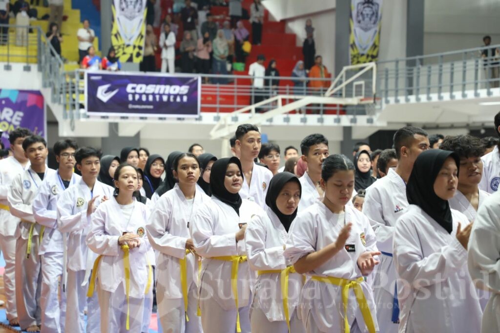 Ratusan atlet Taekwondo dari berbagai daerah di Jawa Timur unjuk kebolehan dalam Turnamen Piala Pj Wali Kota Malang. (Sumber Prokompim)