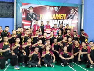 Tim Brimob Ampeldento, Juarai Turnamen Badminton Piala Kapolresta Malang Kota 2024, Rabu (29/05/2024)